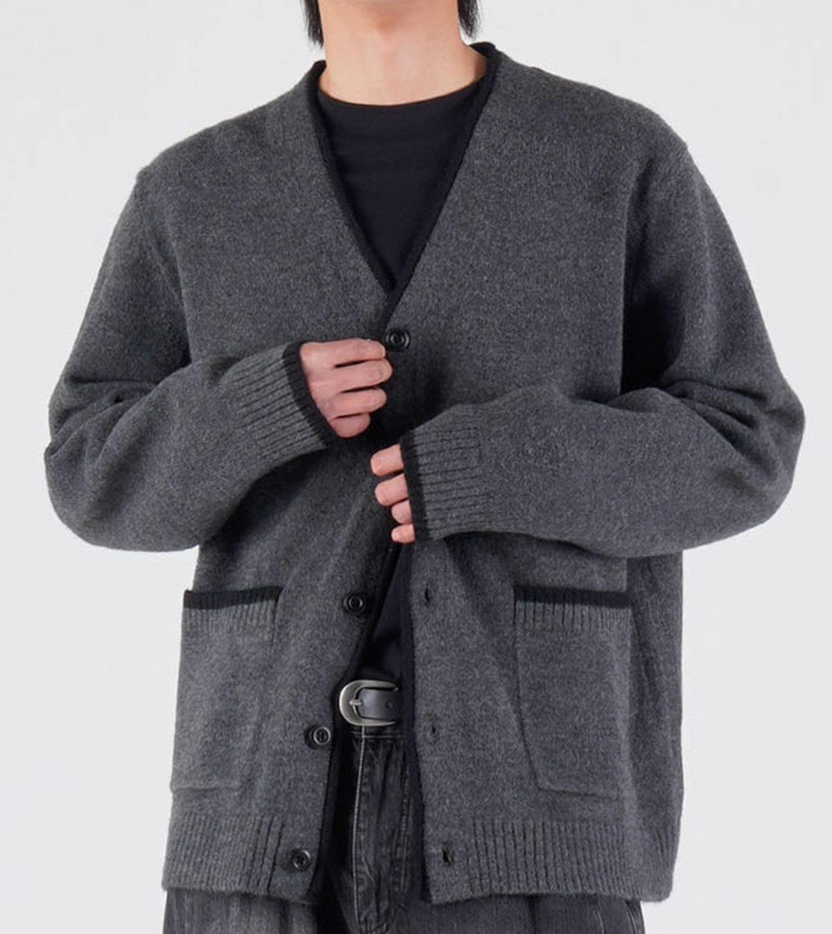 MUSINSA公式 | BUTTON SEOUL ウールブレンドポイントラインニット