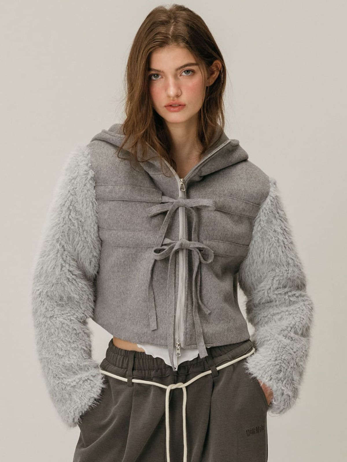 모이페어(MOIFAIRE) SHEARLING WOOL COAT / GREY