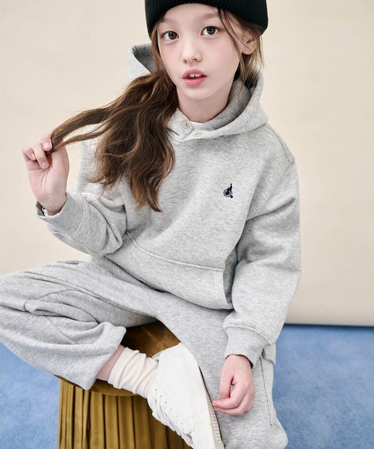 빈폴 키즈(BEANPOLE KIDS) 푸즈예티 그래픽 기모 후드 스웨트 셔츠  그레이 (BI5Y41U063)