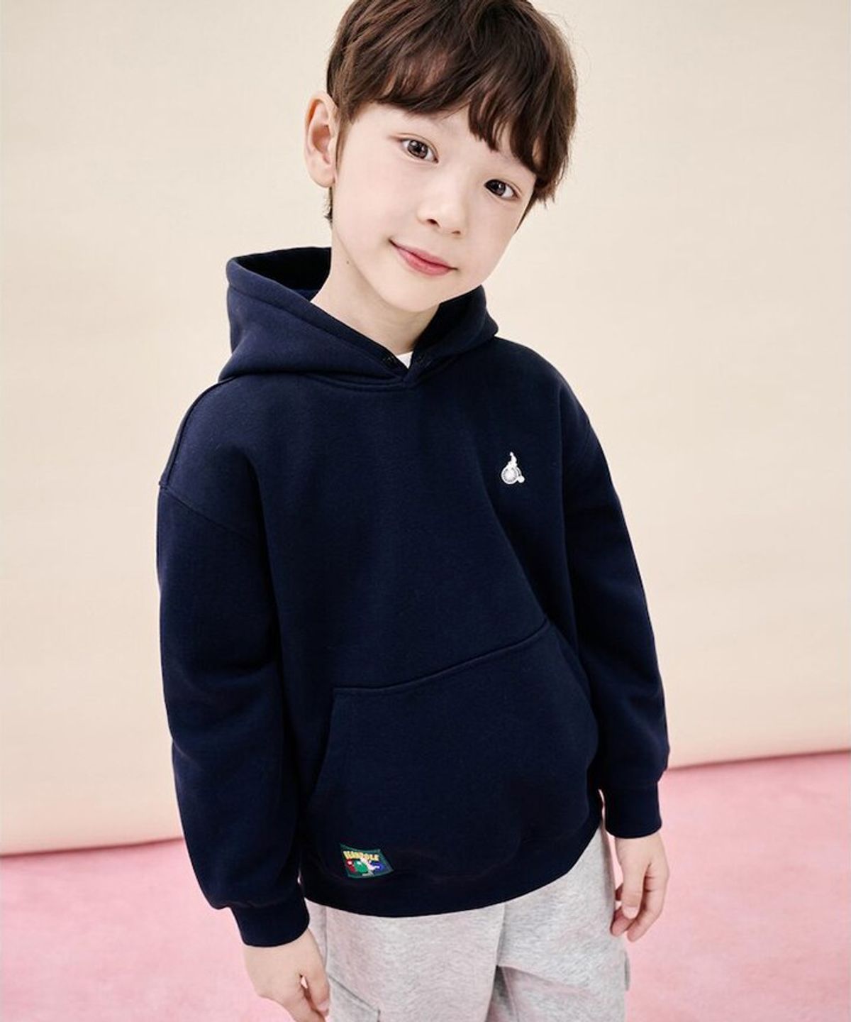 빈폴 키즈(BEANPOLE KIDS) 푸즈예티 그래픽 기모 후드 스웨트 셔츠  네이비 (BI5Y41U06R)