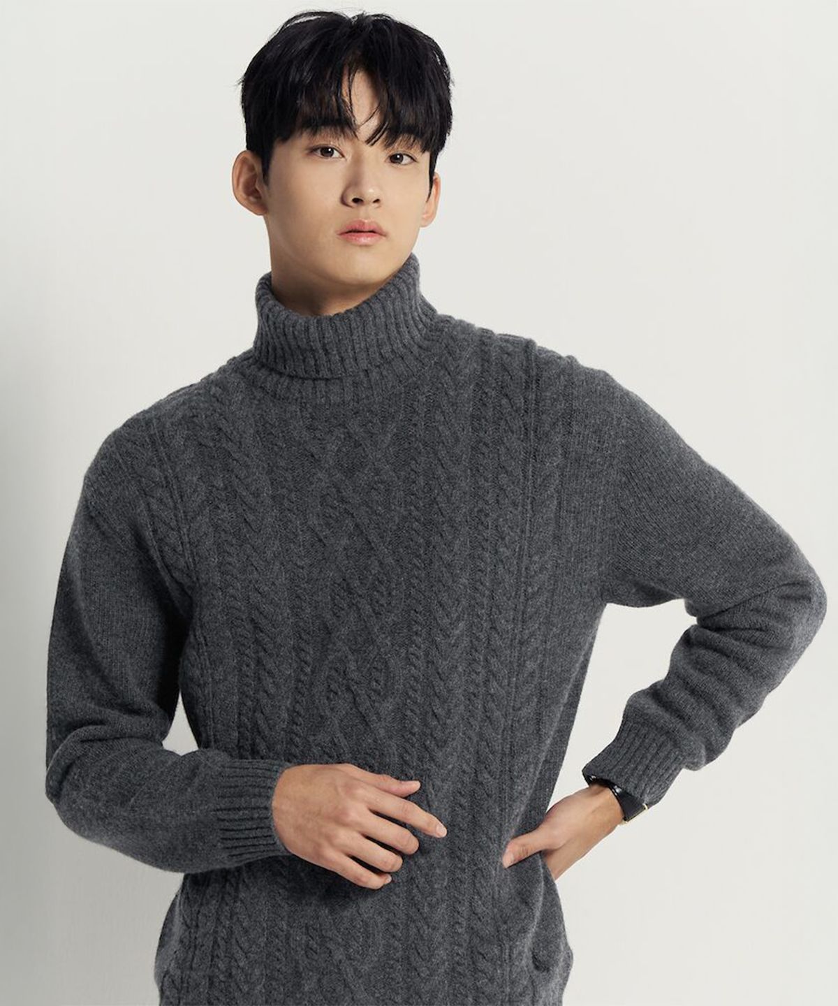빈폴 멘(BEANPOLE MEN) 아란 터틀넥 니트  애쉬