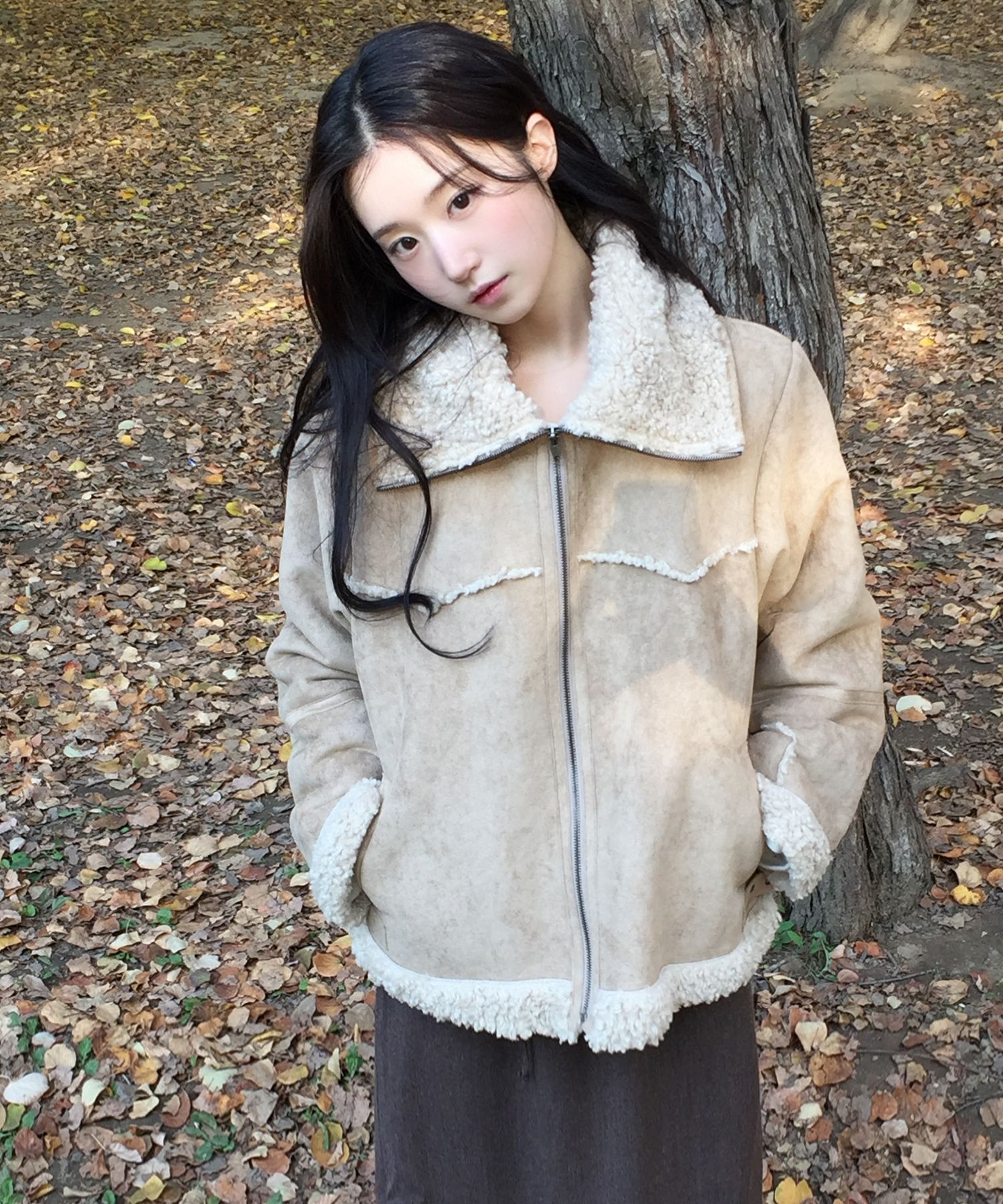 시어링 카라 무스탕 코트 [BEIGE] / WBE4L10525 source detail 61