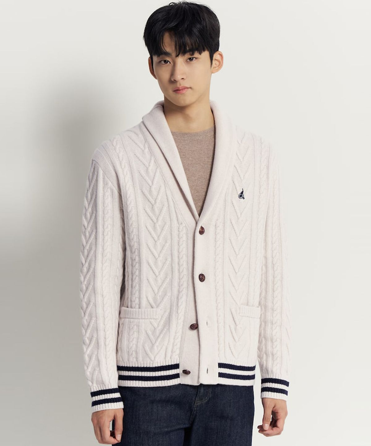 빈폴 멘(BEANPOLE MEN) 아란 숄넥 카디건  아이보리