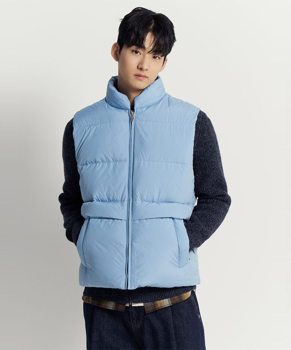 빈폴 멘(BEANPOLE MEN) 다운 베스트  스카이 블루