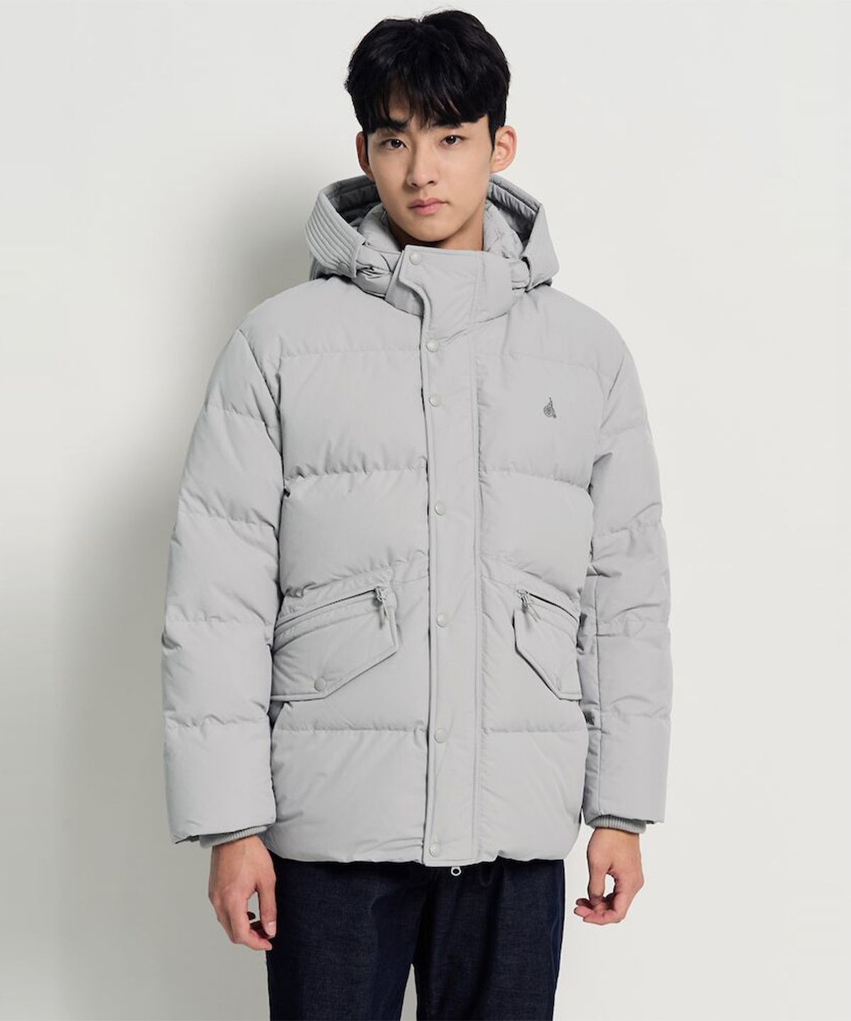 빈폴 멘(BEANPOLE MEN) 캐주얼 푸퍼 다운 재킷  라이트 그레이