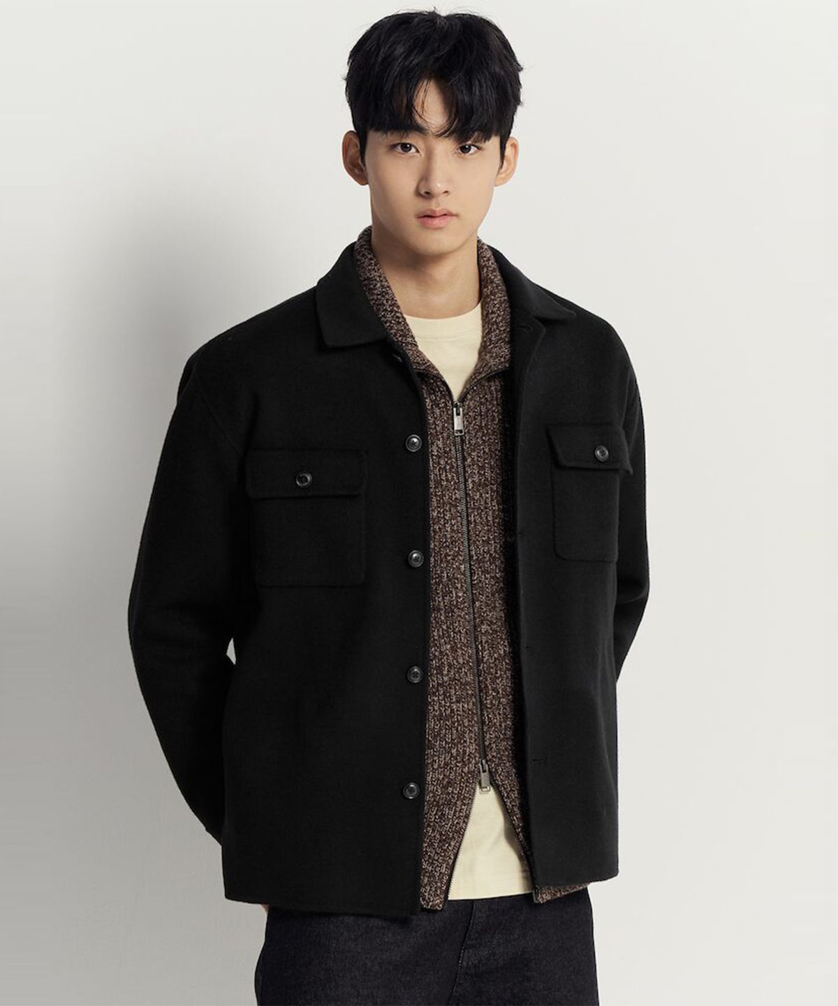 빈폴 멘(BEANPOLE MEN) 핸드메이드 아우터형 셔츠  블랙