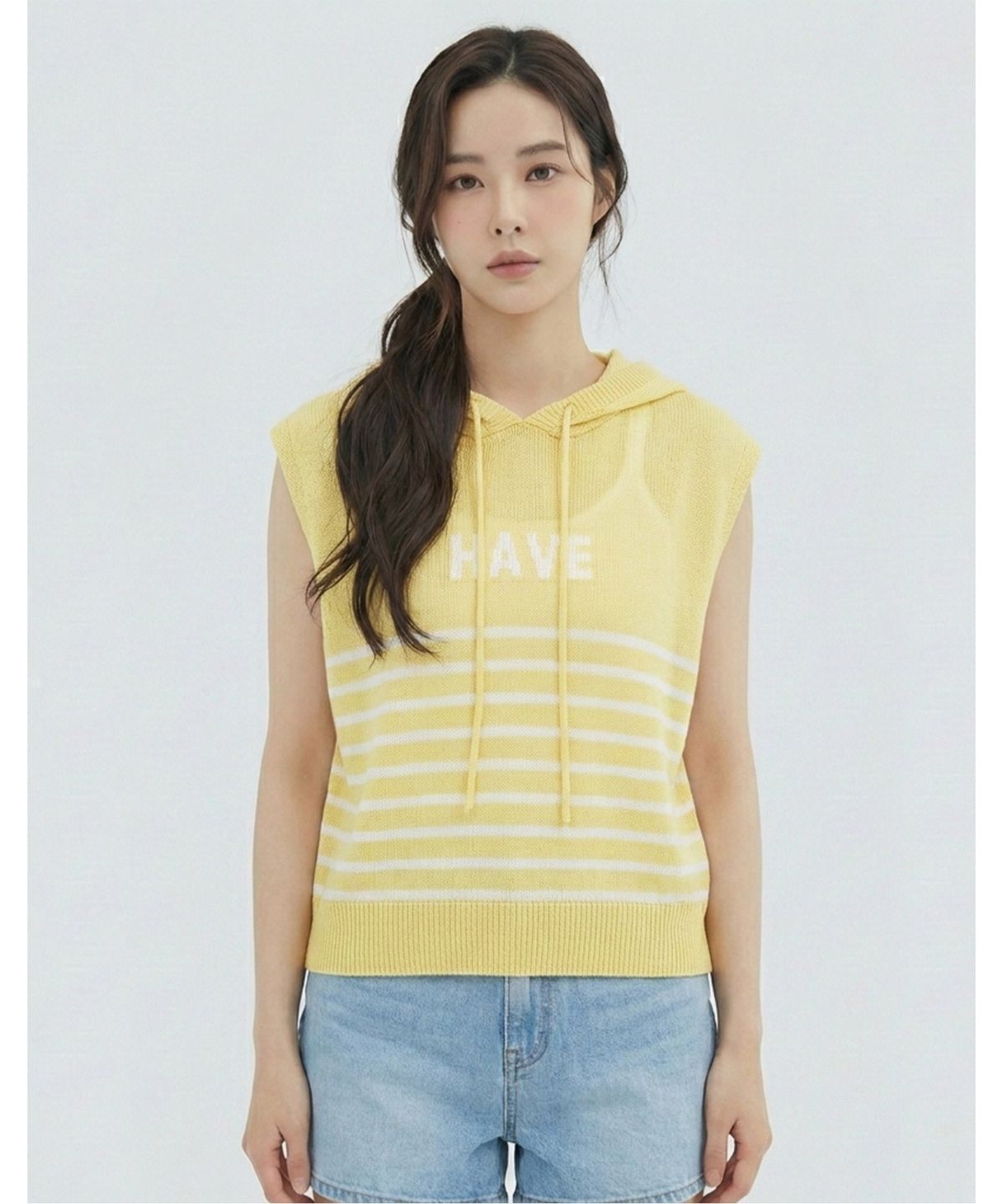 반에이크(VANAKE) 후드넥 ST니트베스트_VB34KVQ402Z