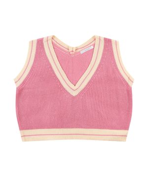 크롭 브이넥 니트베스트_VB3YKVQ301Z