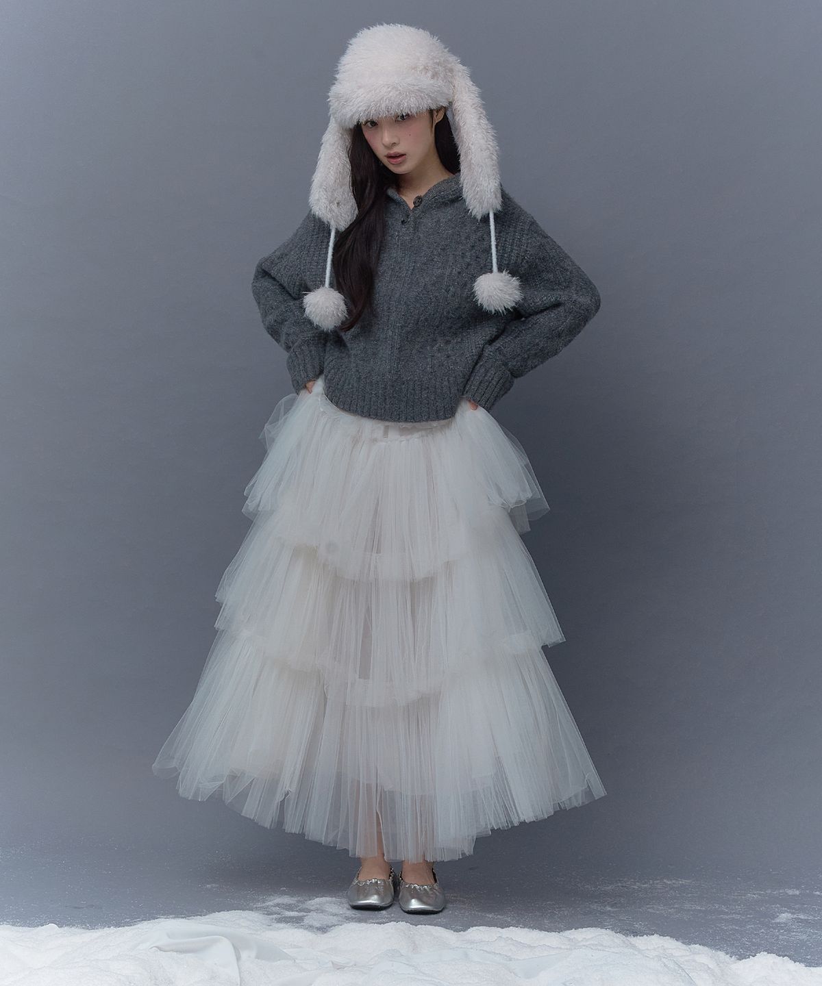더티스(THETIS) TIS RABBIT FUR HAT_TT5W710IV