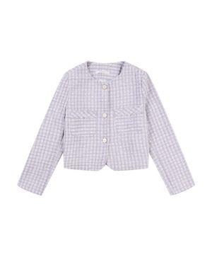 라운드넥 패턴 트위드자켓_VB35JKQ302Z