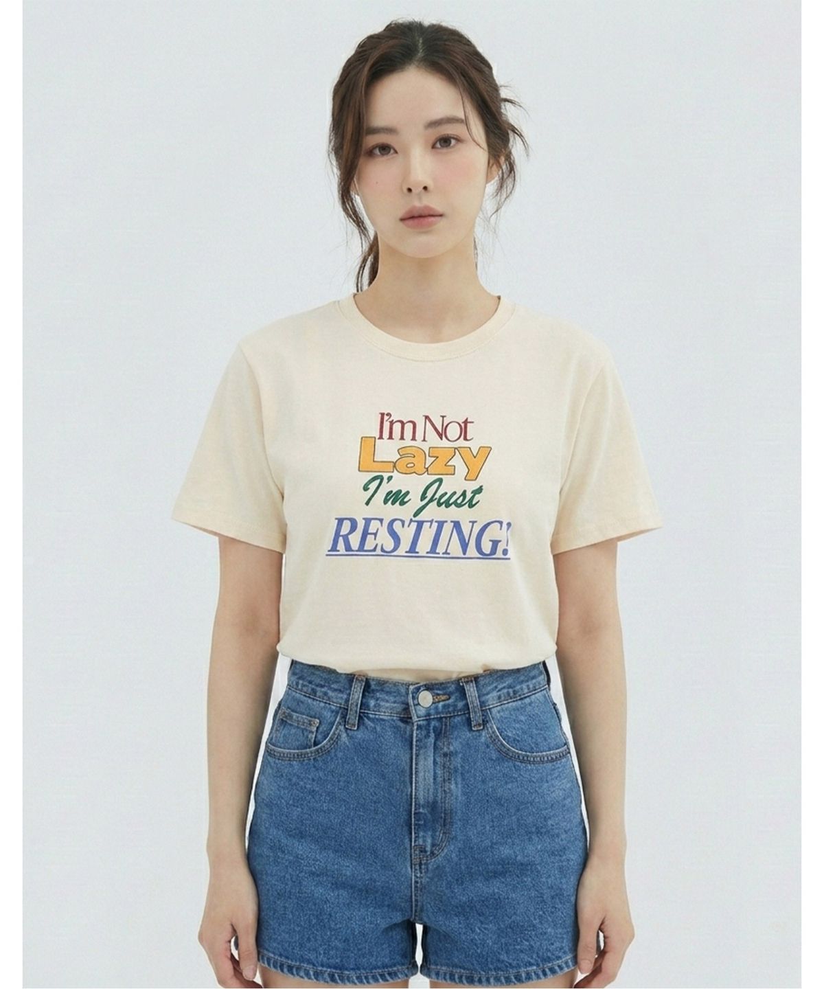 반에이크(VANAKE) 컬러풀 레터일 반팔티셔츠_VB36TSM313Z
