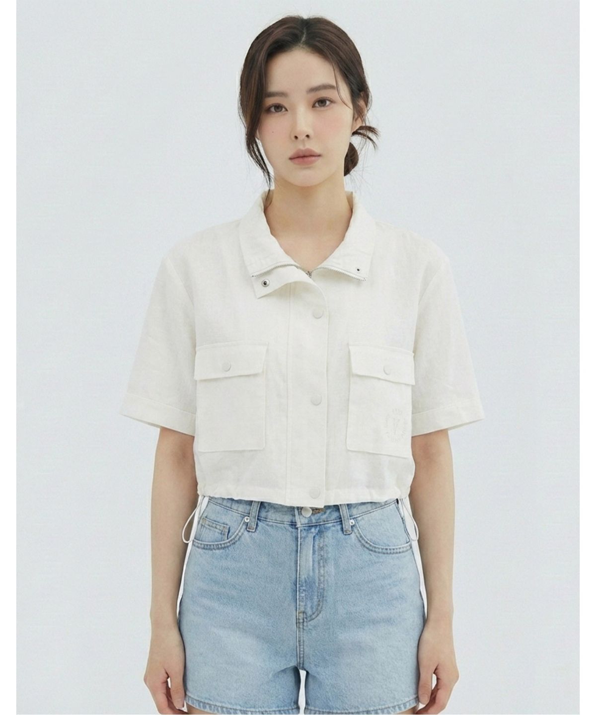 반에이크(VANAKE) 린넨 더블포켓 자켓_VB37JKMD02Z