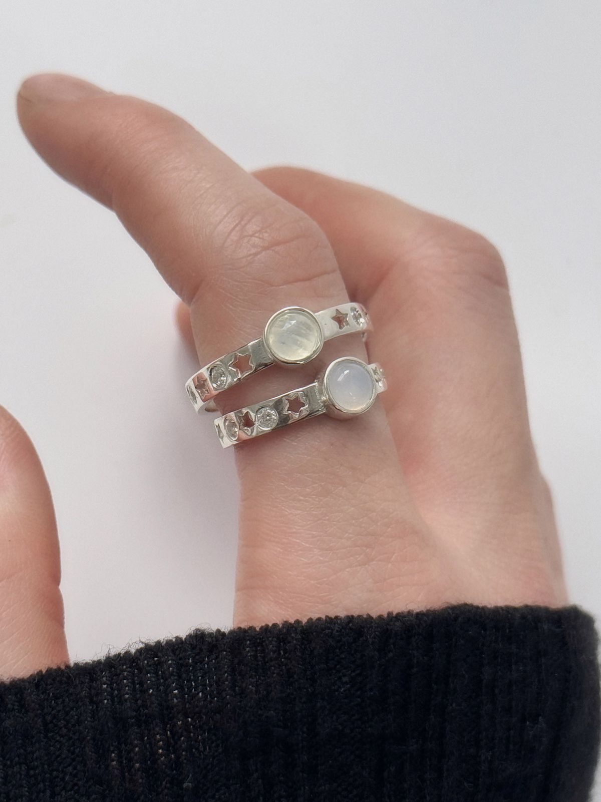 러브트릭스(LOVETRIX) silver925 star stone band ring