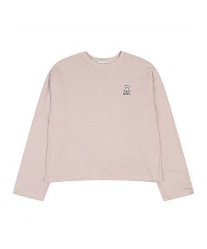 라운드넥 곰자수 티셔츠_VB2ZTSQ301Z