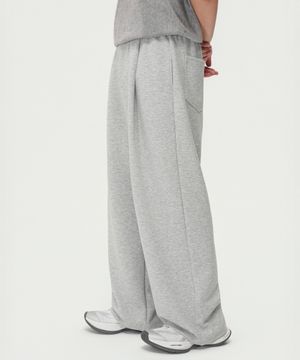 컴포트 원턱 와이드 스웻 팬츠 (MELANGE GREY)