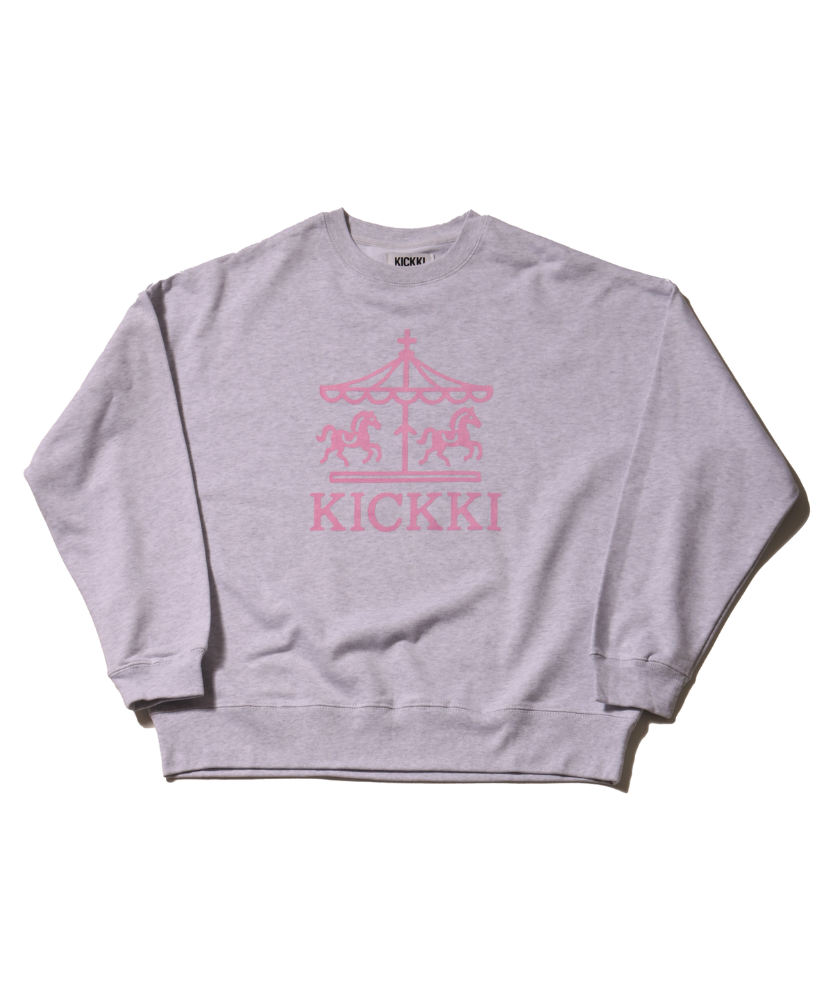 킼키(KICKKI) 킼키 회전목마 로고 맨투맨 그레이