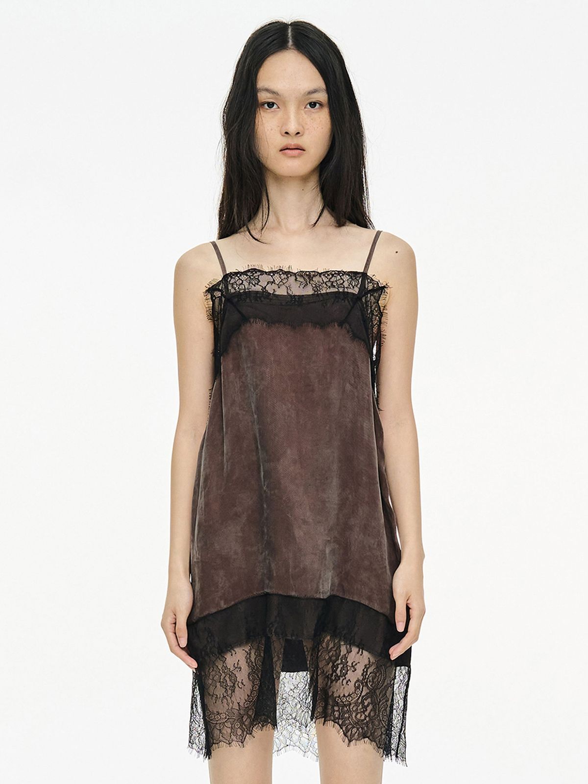 세릭(CERRIC) Lace Slip Dress _ Brown
