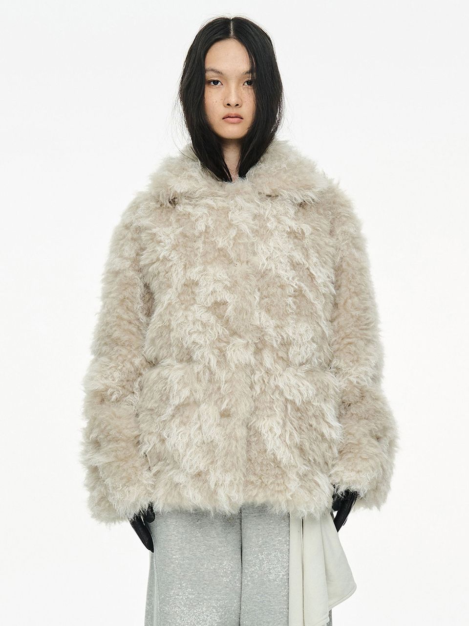 MUSINSA | CERRIC MIXED FUR JACKET / IVORY