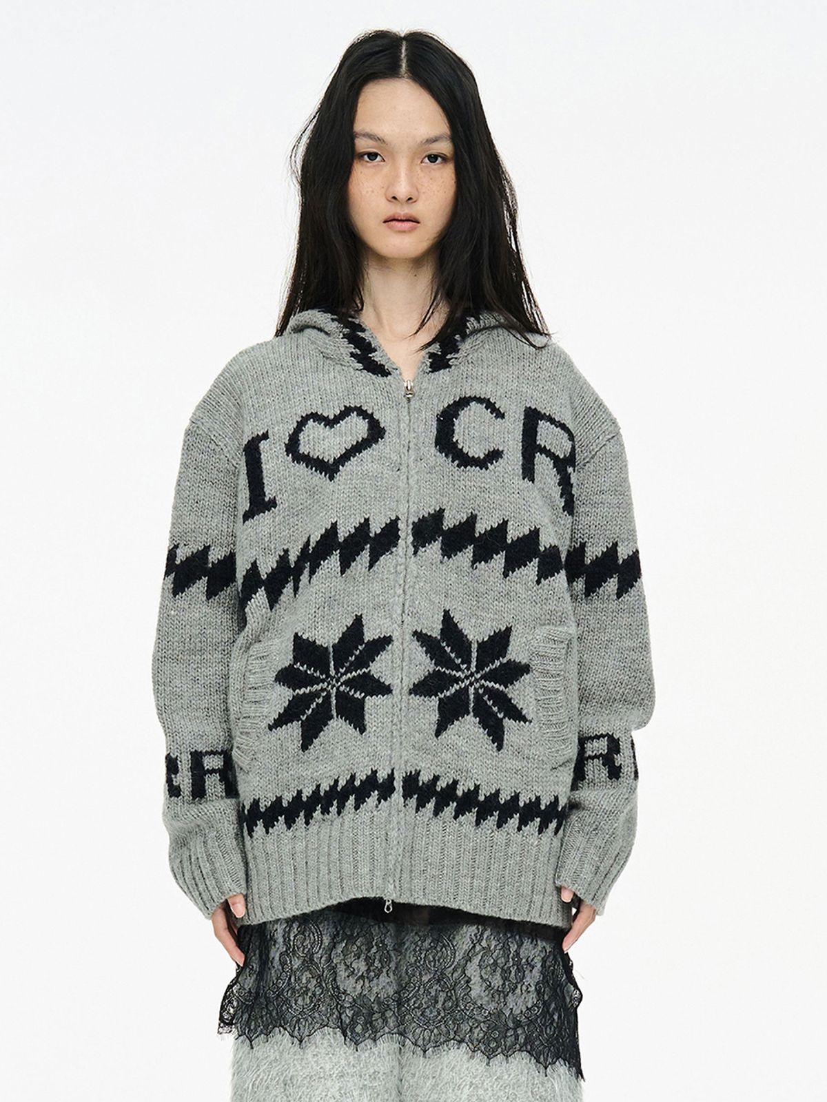 세릭(CERRIC) CR COWICHAN ZIP UP / GRAY