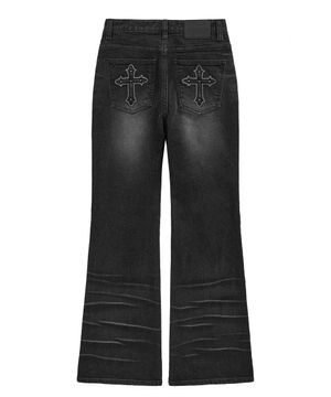 cross boots cut (black)