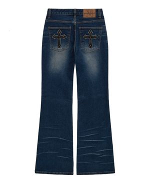 cross boots cut (blue)