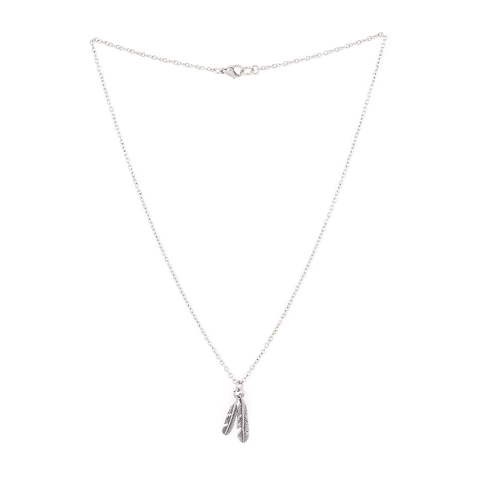 MUSINSA | JBANS CLASSIC Double Feather Pendant Surgical Steel Chain ...