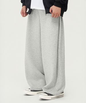 컴포트 커브드핏 와이드 스웻 팬츠 (MELANGE GREY)