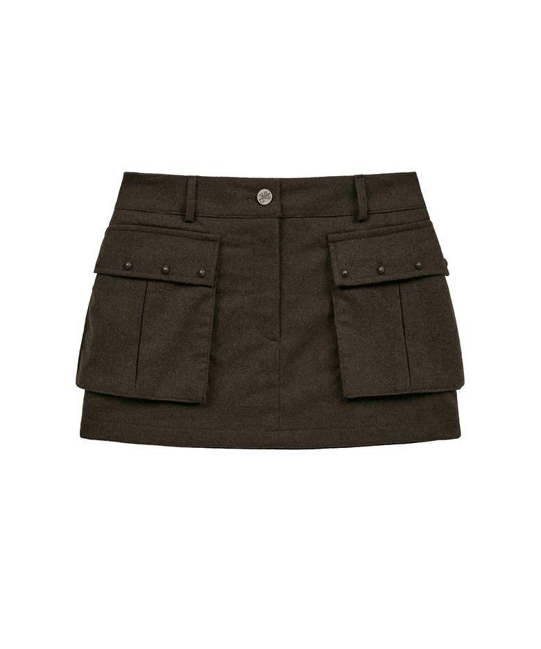 wool pk skirt (brown)