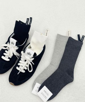 [2개 세트] 1320 뒷라벨 골지 탭 면  SOCKS 양말