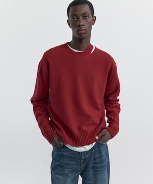 SLIT YAK SWEATER - RED