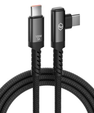 E-Marker칩 내장 100W 우븐 패브릭 C TO C 90도 밀착 앵글 포트 PD 노트북 태블릿PC 스마트기기 초고속 데이터 전송 충전 케이블