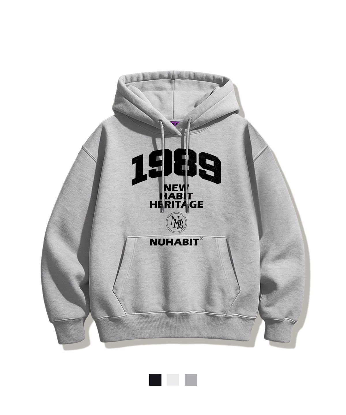 뉴해빗(NUHABIT) N/H NHH LOGO 벌룬 오버핏 기모 후드 (SVH4-2NH1130)