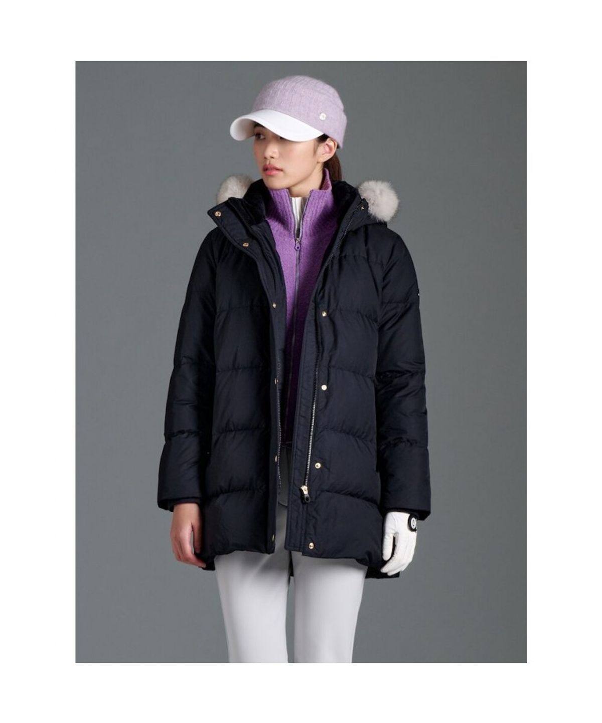 빈폴골프(BEANPOLE GOLF) 여성 중기장 A라인 다운 - 블랙