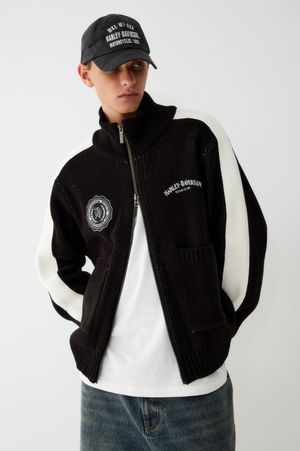 코위찬 로고 집업 니트_블랙 HH15312004