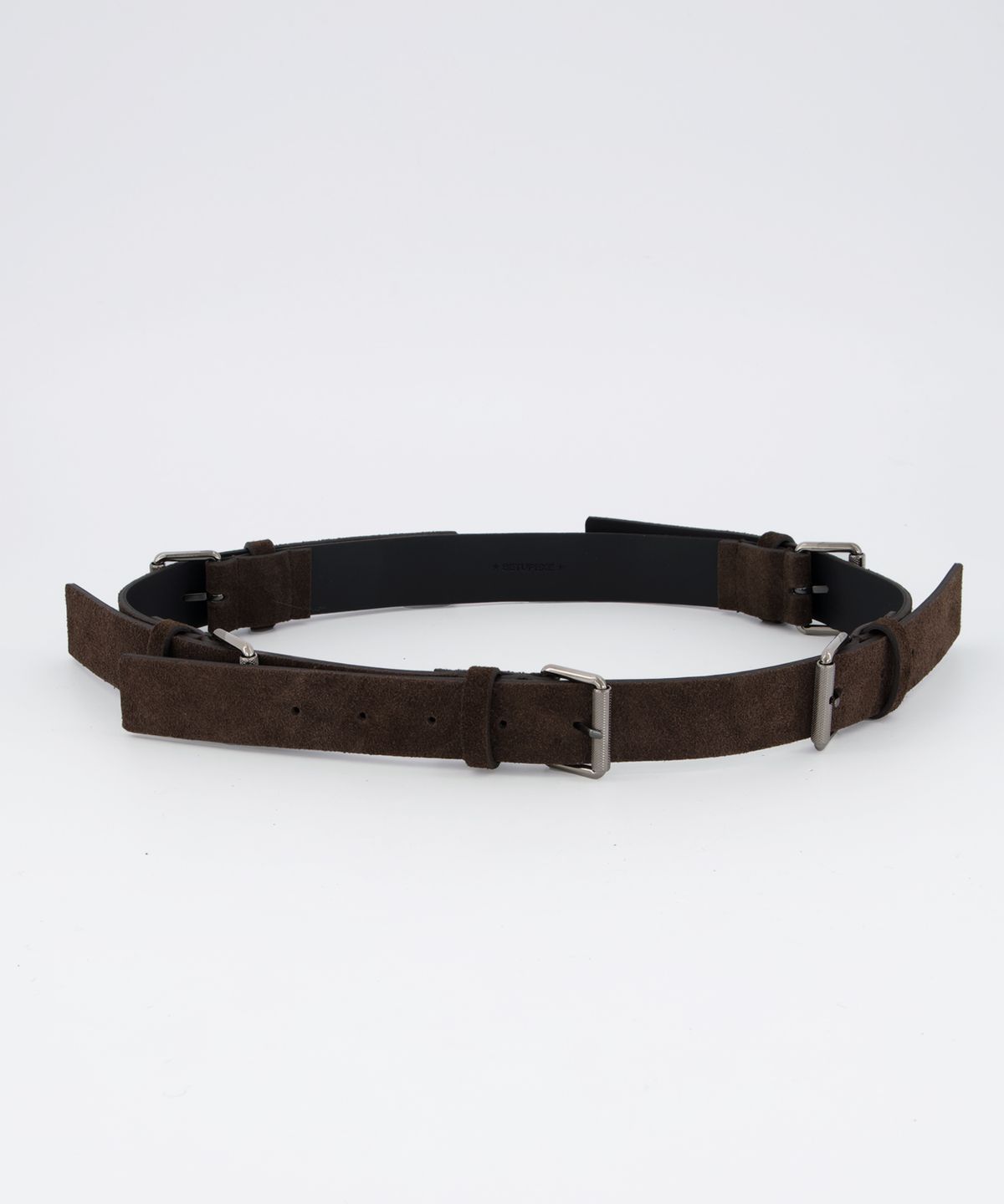 셋업이엑스이(SETUP-EXE) MULTI BUCKLE SUEDE BELT / BROWN