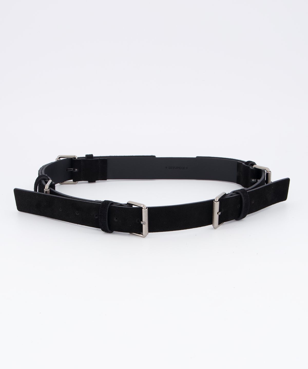 셋업이엑스이(SETUP-EXE) MULTI BUCKLE SUEDE BELT / BLACK
