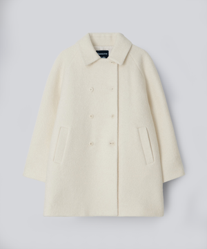 울 부클 더블 하프 코트 아이보리