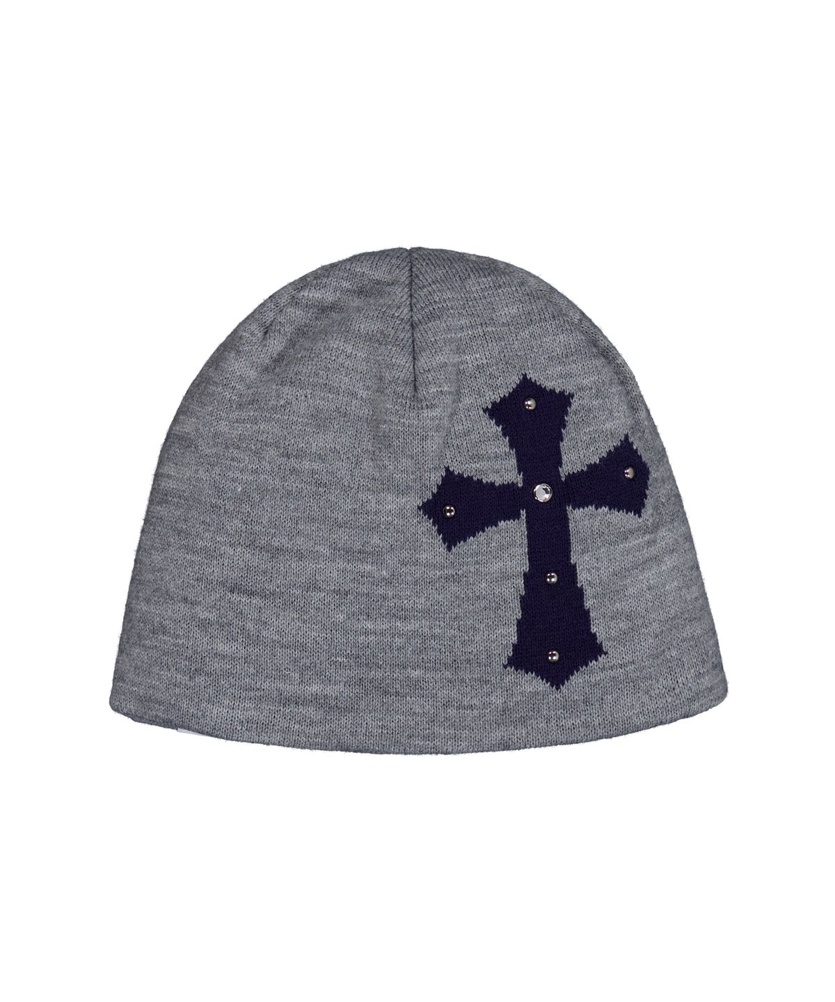 셋업이엑스이(SETUP-EXE) CROSS STUDDED BEANIE / MELANGE GRAY