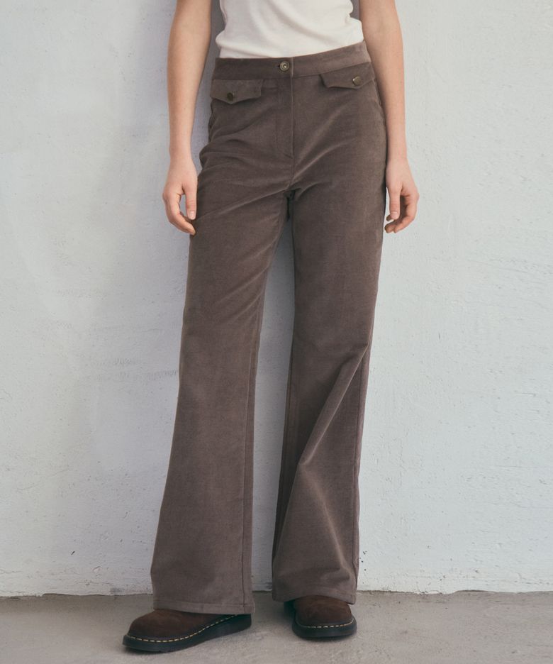Twin Flap Corduroy Pants_Mocha Brown(O25-PT15)