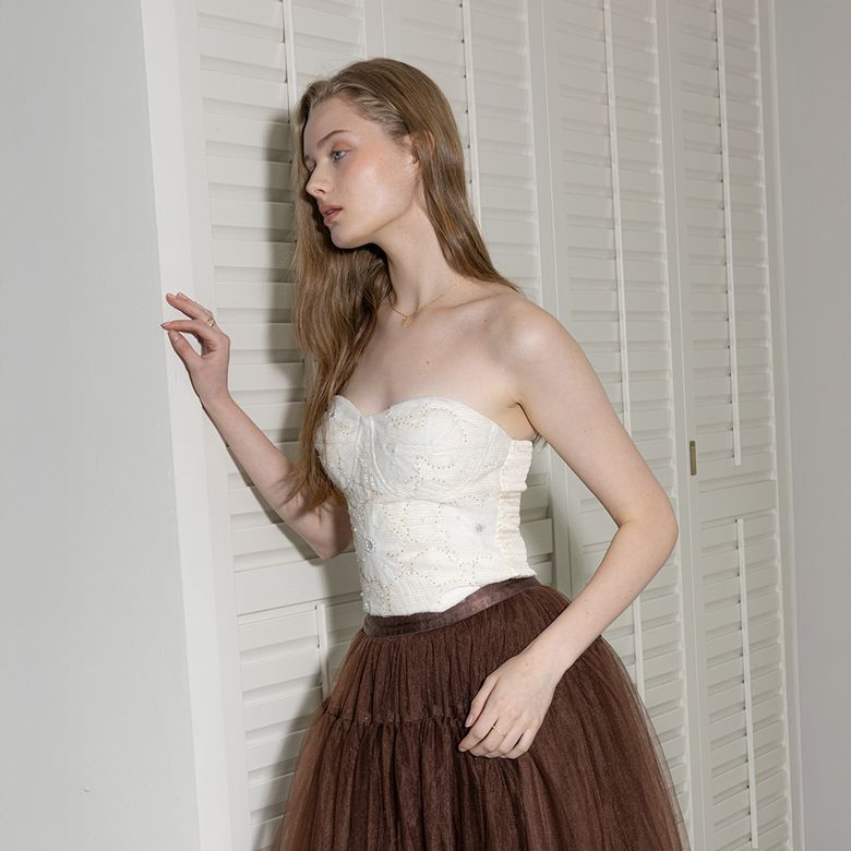 DD_Lace pattern tube top_IVORY