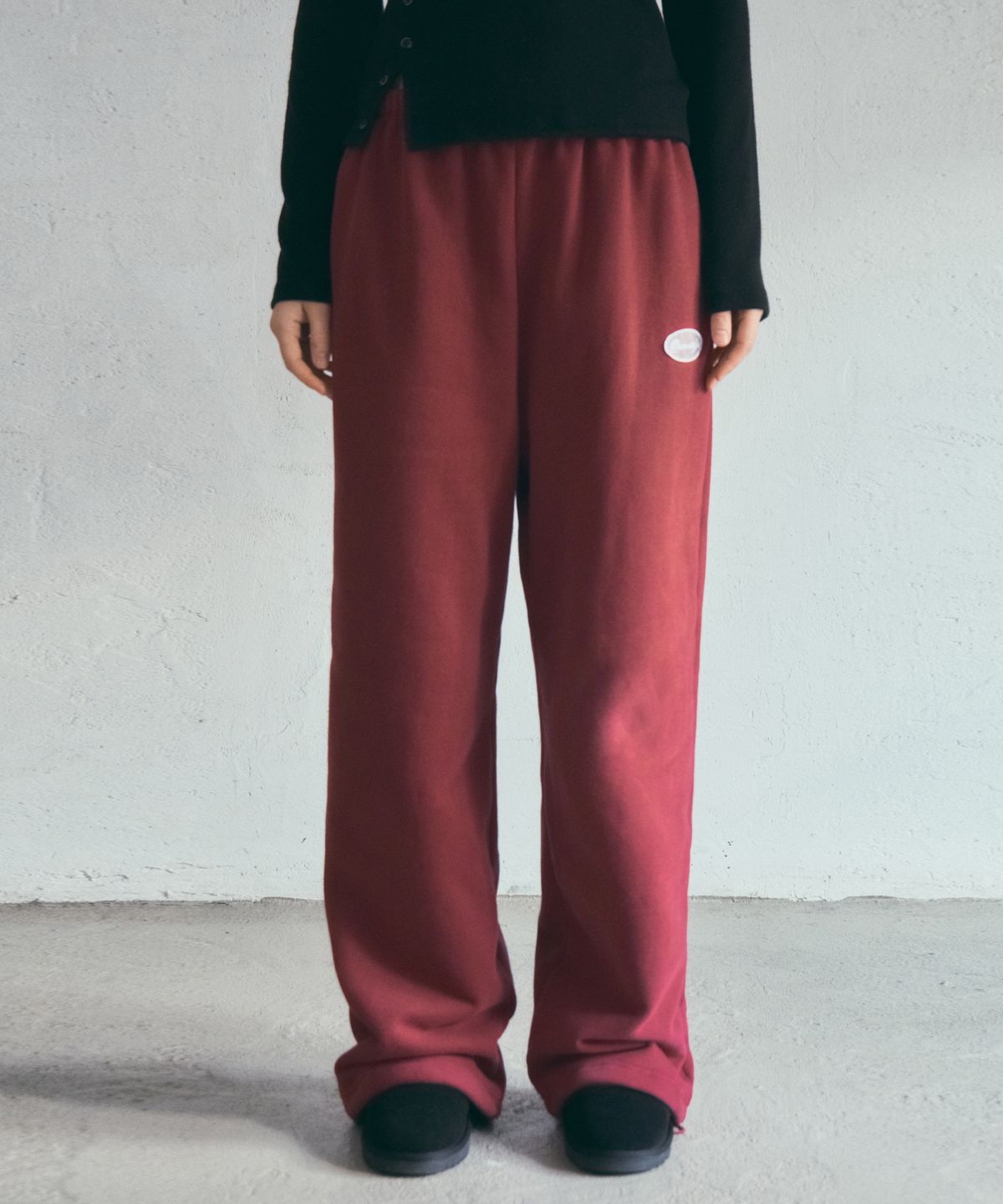 아우어노스텔지아(OURNOSTALGIA) Petal Boucle Sweat Pants_Tomato Brick(O25-PT16)