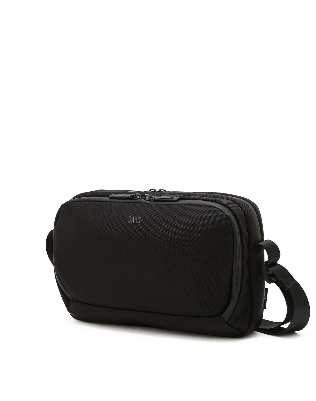 닥스 남성 액세서리(DAKS MEN'S ACCESSORIES) 블랙 로고장식 나일론 크로스백 DBBA6E662BK