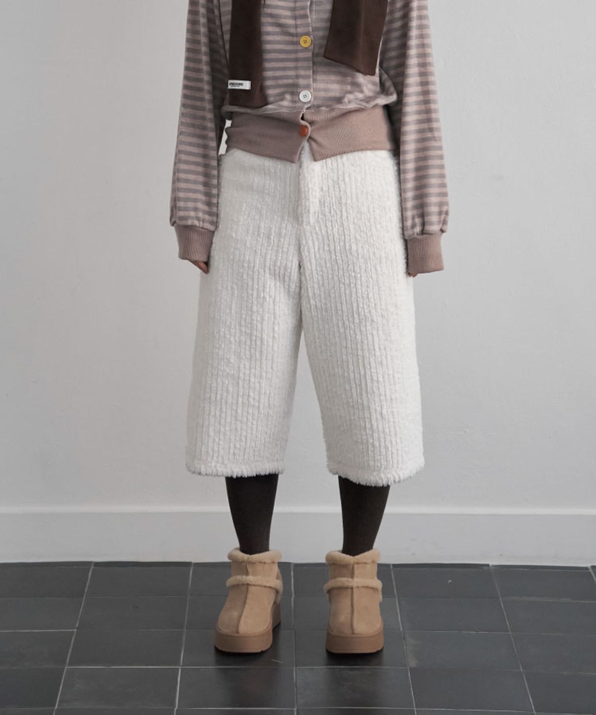구월십일(GUWOLSIBIL) REVERSIBLE MIXED PANTS IVORY