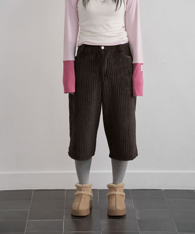 REVERSIBLE MIXED PANTS BROWN