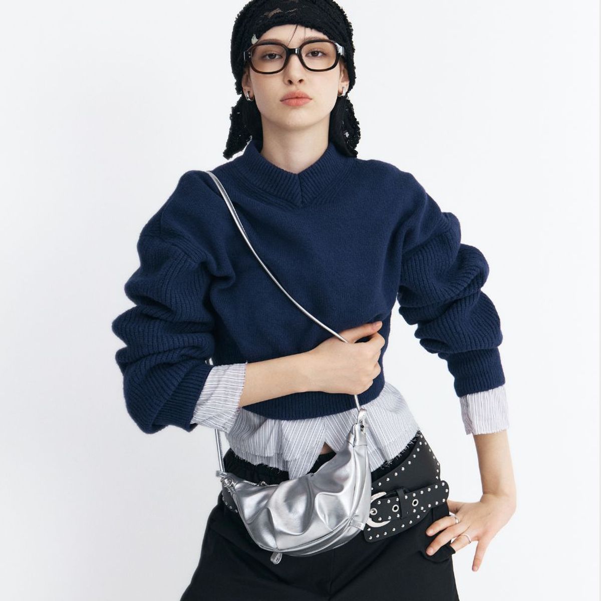자브(XAV) 루나백 Cactus Leather_Silver 미니 2way