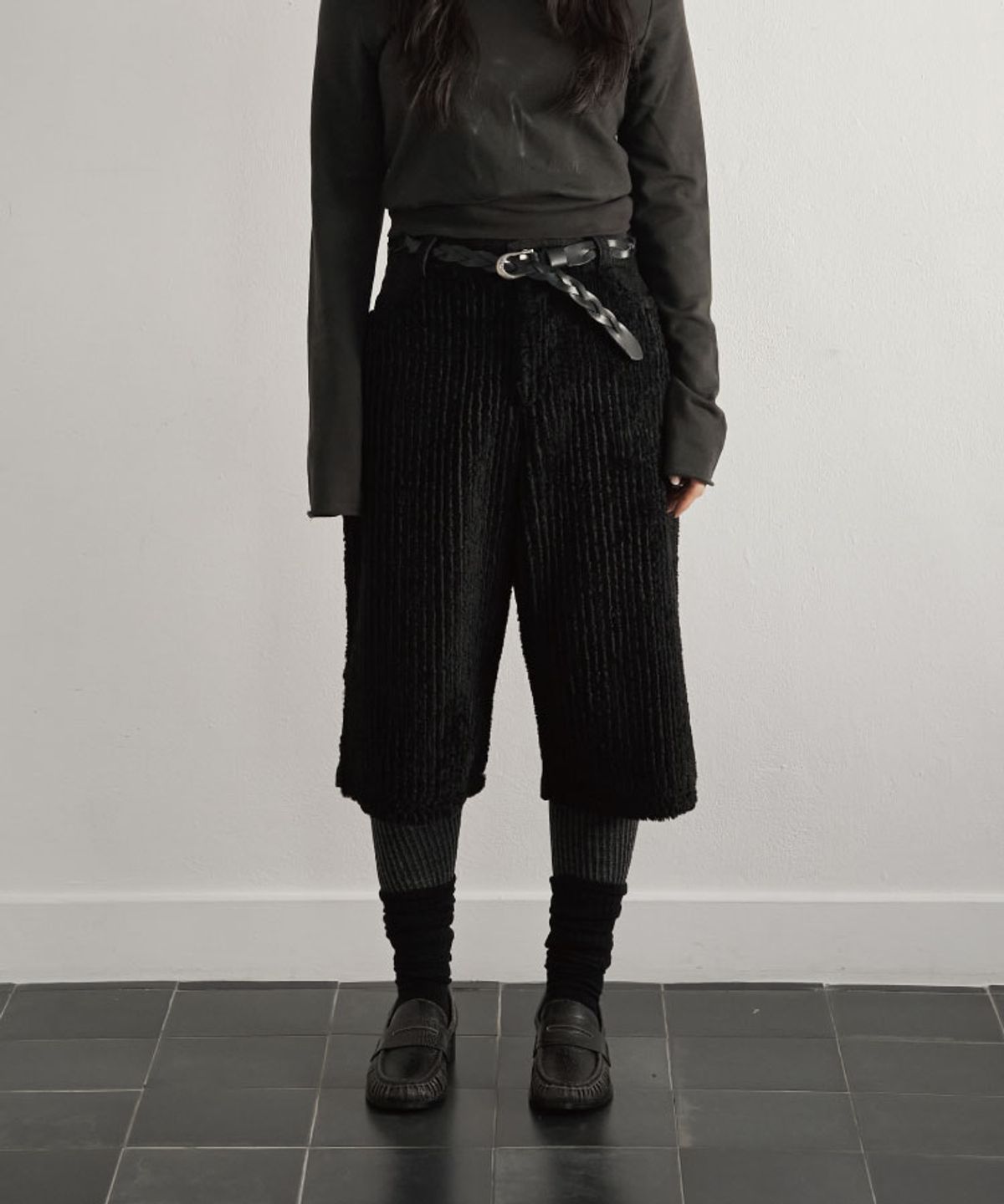 구월십일(GUWOLSIBIL) REVERSIBLE MIXED PANTS BLACK