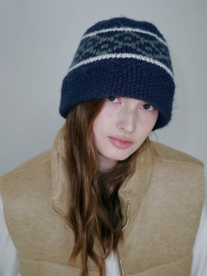 다이아몬드 자카드 버킷햇 (네이비)