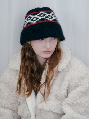 다이아몬드 자카드 버킷햇 (블랙)