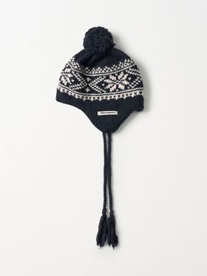 스노우레이크 자카드 이어플랩 비니 (네이비)