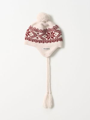 스노우레이크 자카드 이어플랩 비니 (아이보리)